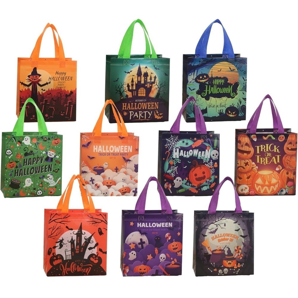 Reusable Halloween Horror, Woven Gift Bags - Birthday Parties, Gift Wrap…​​